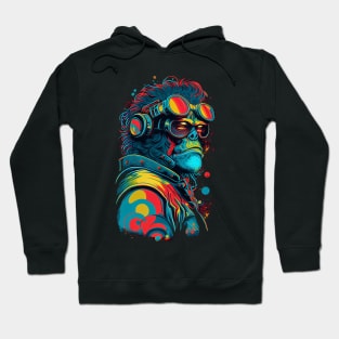 Anime Cyber Ape (Sci-Fi Ape Vintage Retro Future Design Cyberpunk Space Ape) Hoodie